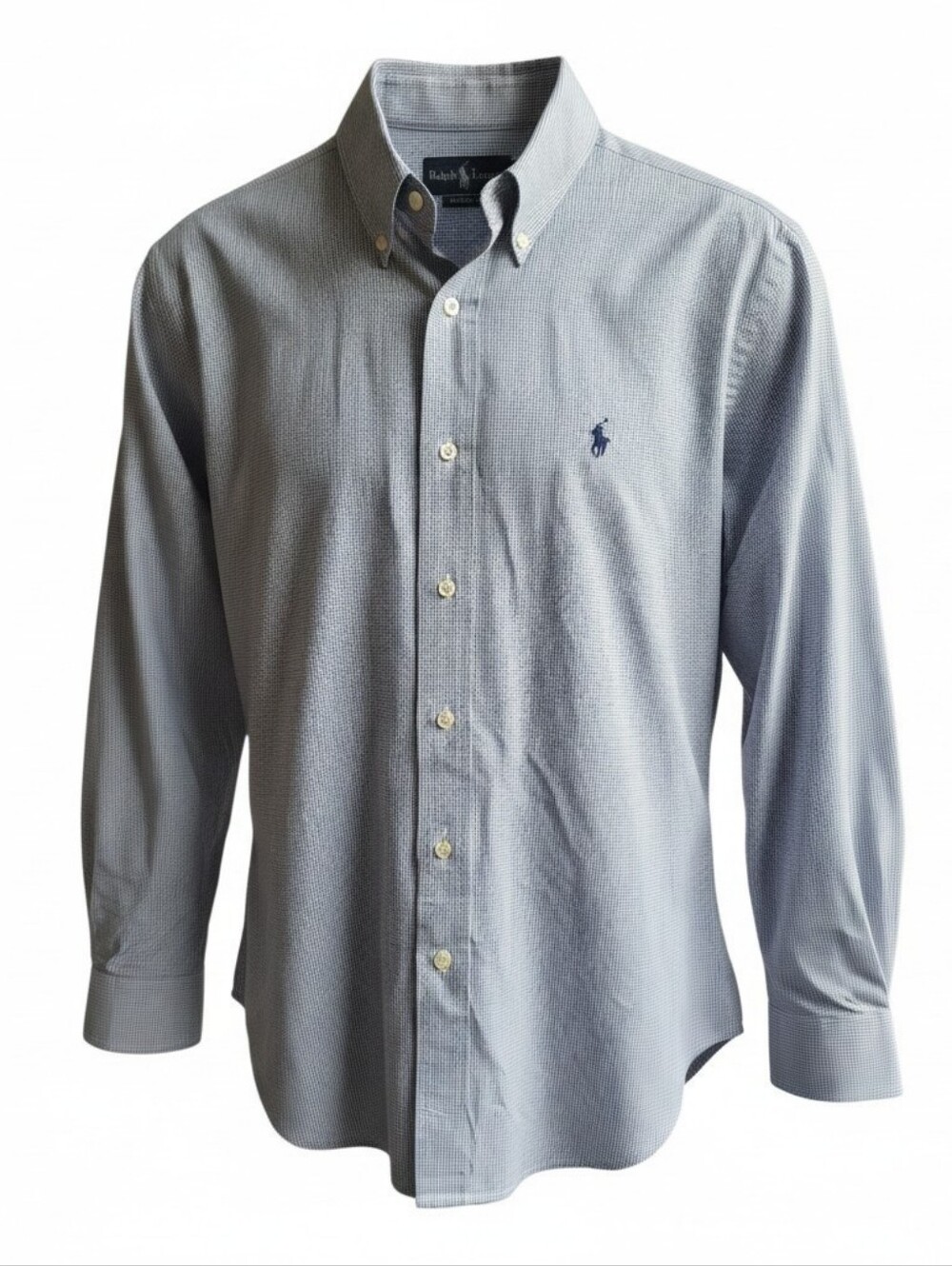 Ralph Lauren Blue Long-Sleeve Button-Down Dress Shirt